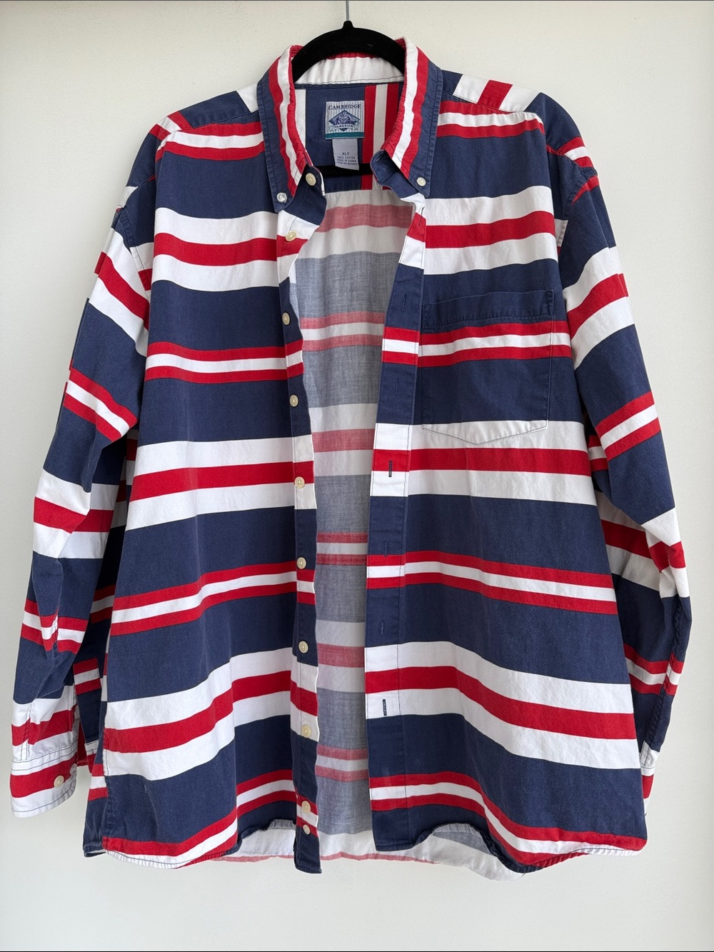 Vintage Cambridge Classics Americana Striped Shirt Men's XLT Preppy Cotton